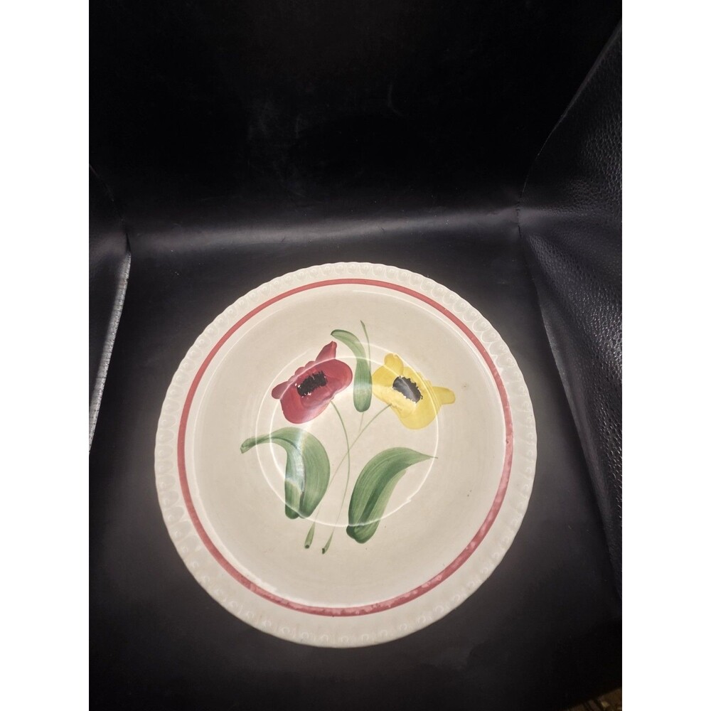 Vintage Blue Ridge Southern Potteries Tulips Flower Underglaze Serving Bowl